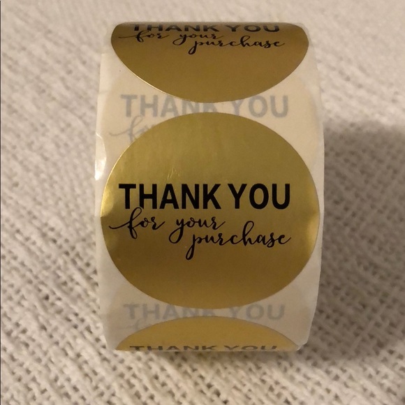 50 Round Thank You Gold foil stickers - 1.5” - Picture 2 of 2